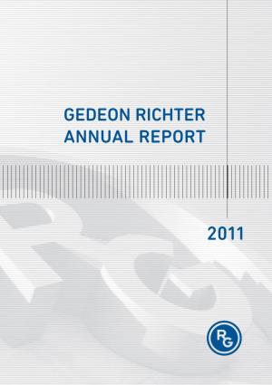 Gedeon Richter Annual Report Gedeon Richtergedeon • Annual Report • 2011