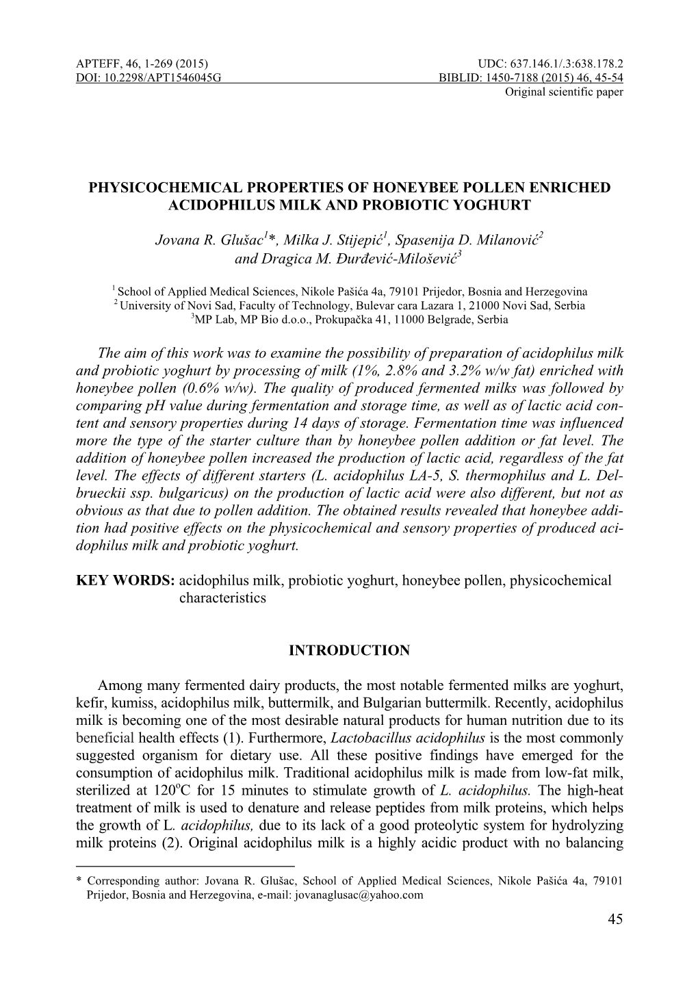 45 Physicochemical Properties of Honeybee