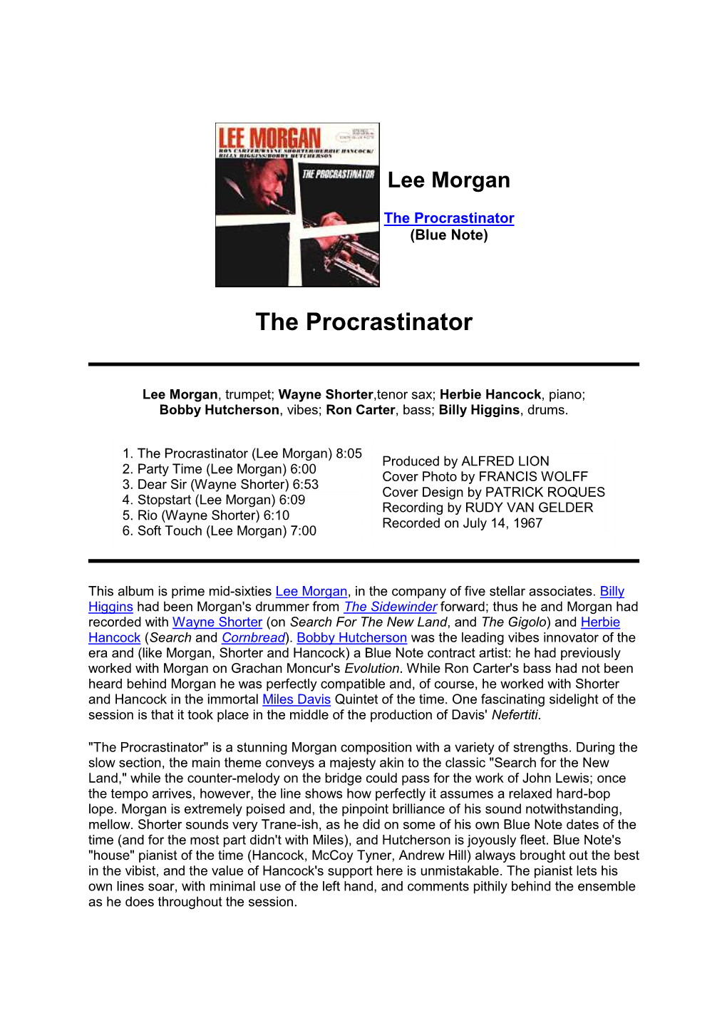 The Procrastinator (Blue Note)