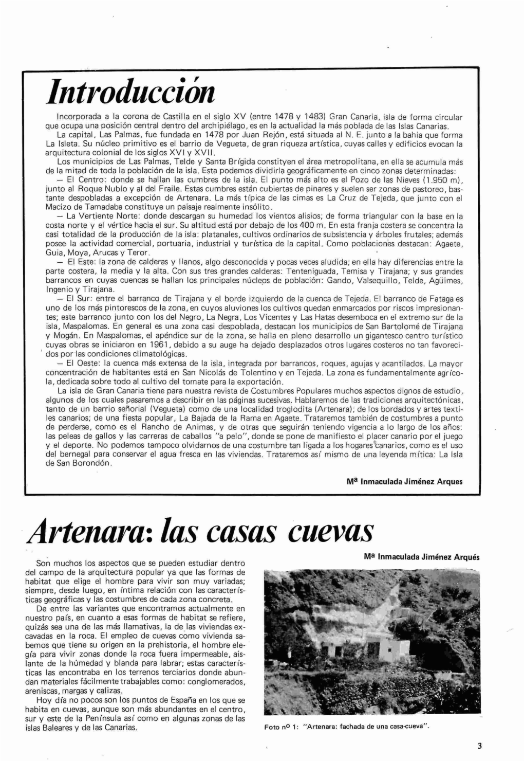 Introducción .Artenara: Las Casas Cuevas