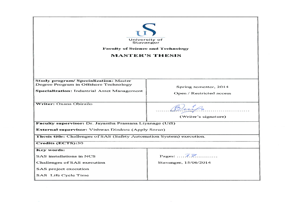 Challenges of SAS (Safety Automation System) Execution