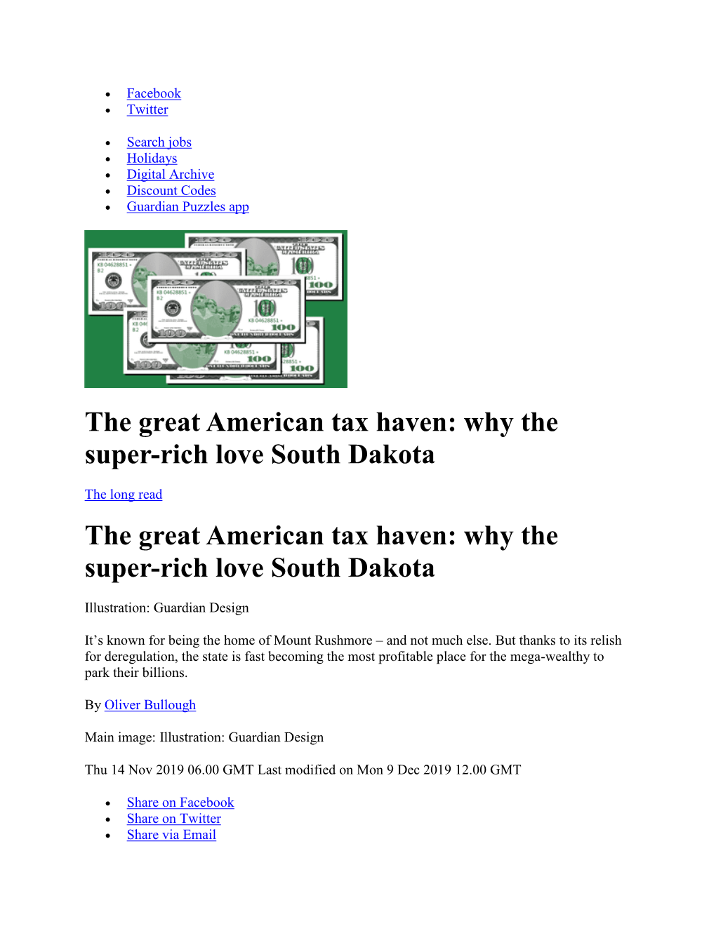 Why the Super-Rich Love South Dakota the Great
