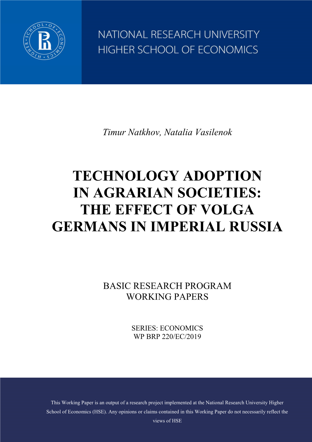 The Effect of Volga Germans in Imperial Russia