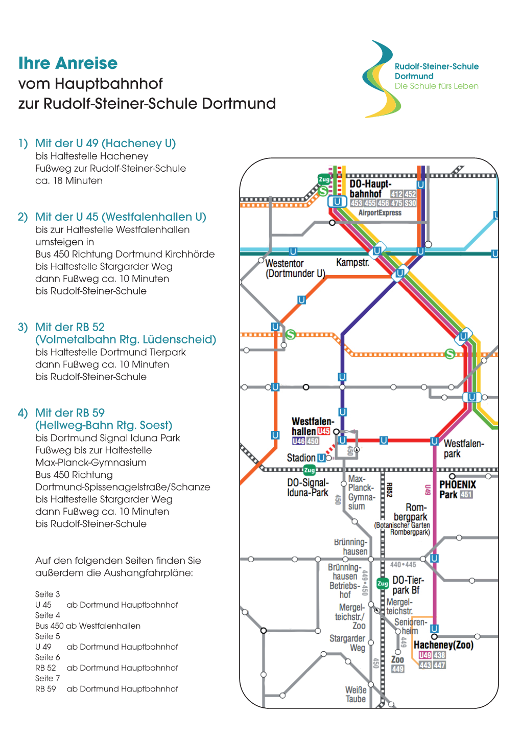 Ihre Anreise Vom Hauptbahnhof Zur Rudolf-Steiner-Schule Dortmund