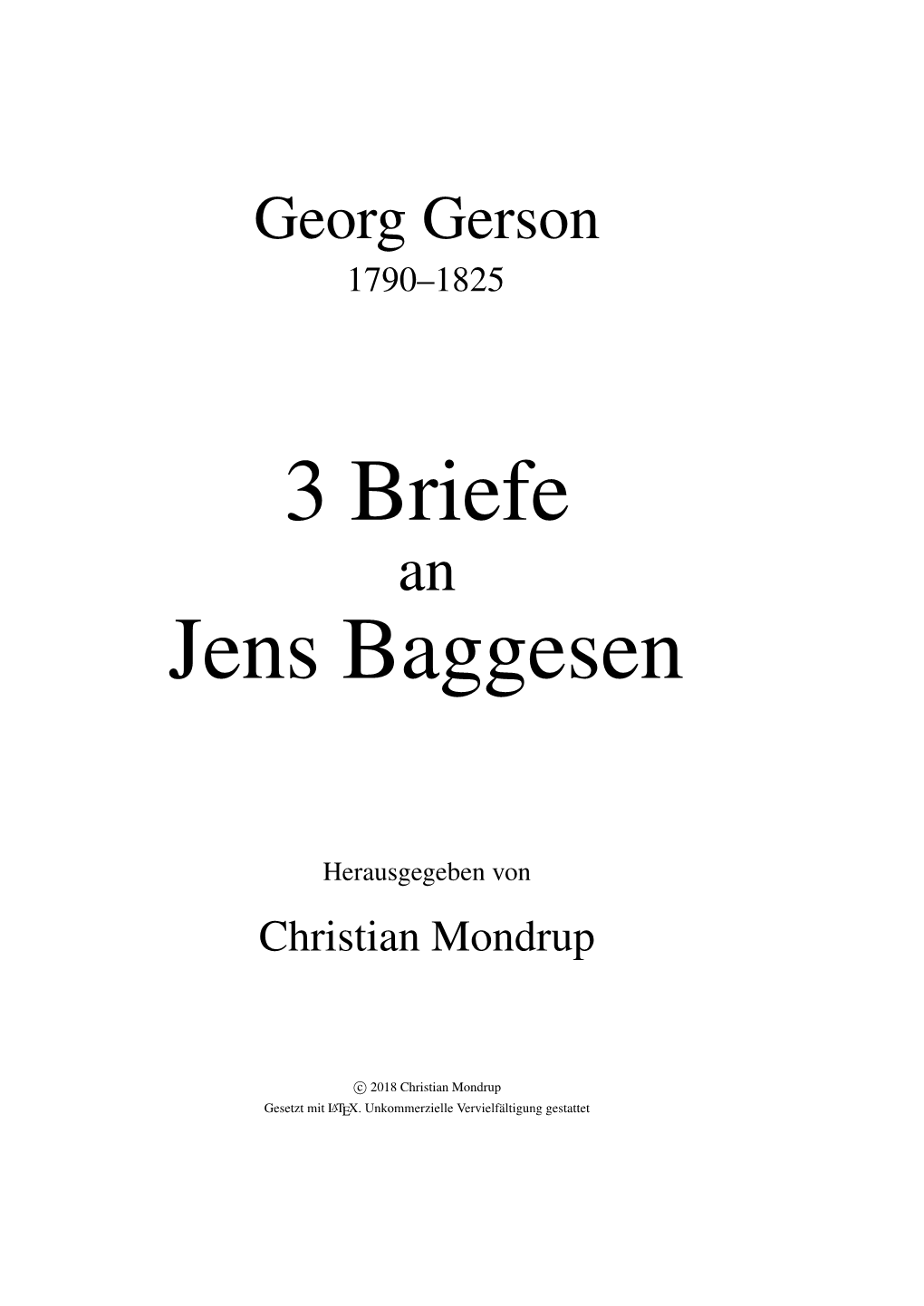 3 Briefe Jens Baggesen