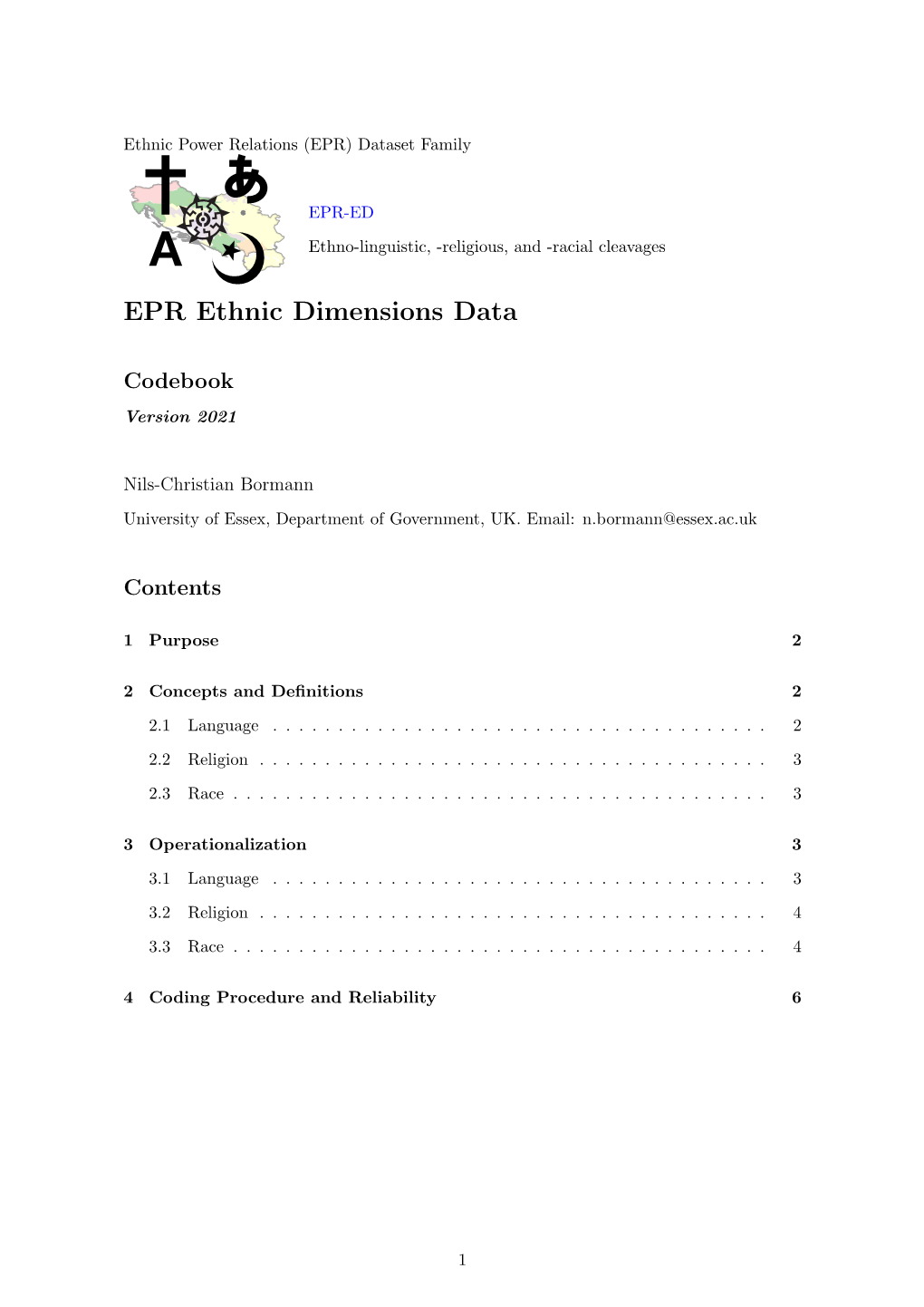 EPR Ethnic Dimensions Data