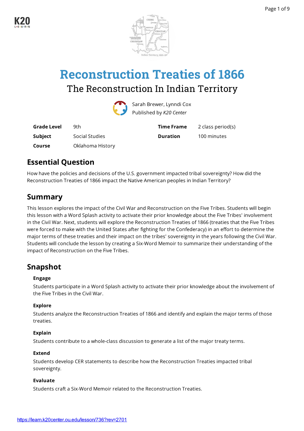 Reconstruction Treaties of 1866