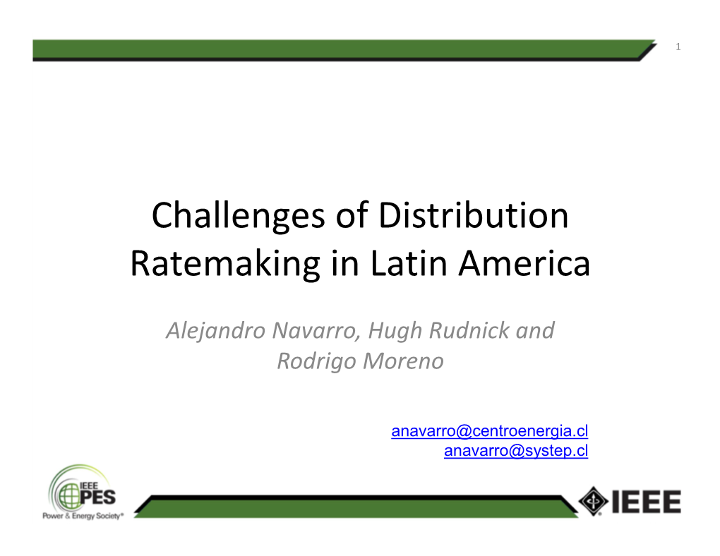 Challenges of Distribution Ratemaking in Latin America