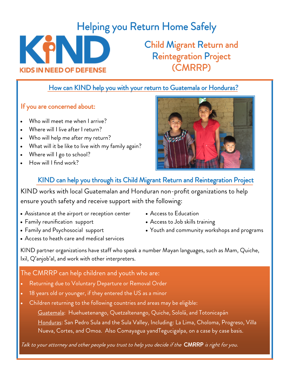 Child Migrant Return & Reintegration Project