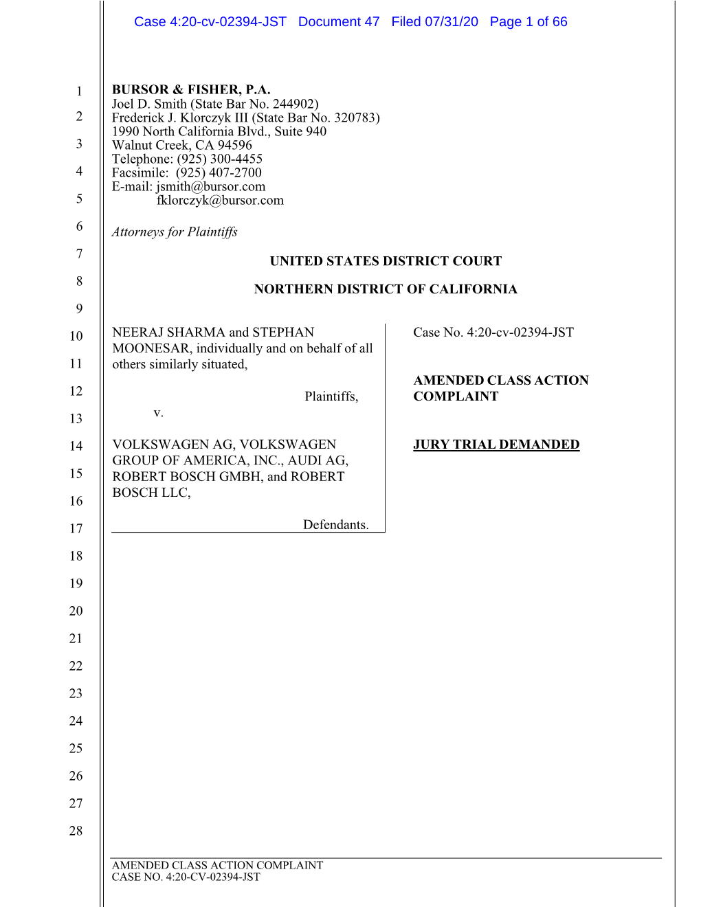 Case 4:20-Cv-02394-JST Document 47 Filed 07/31/20 Page 1 of 66