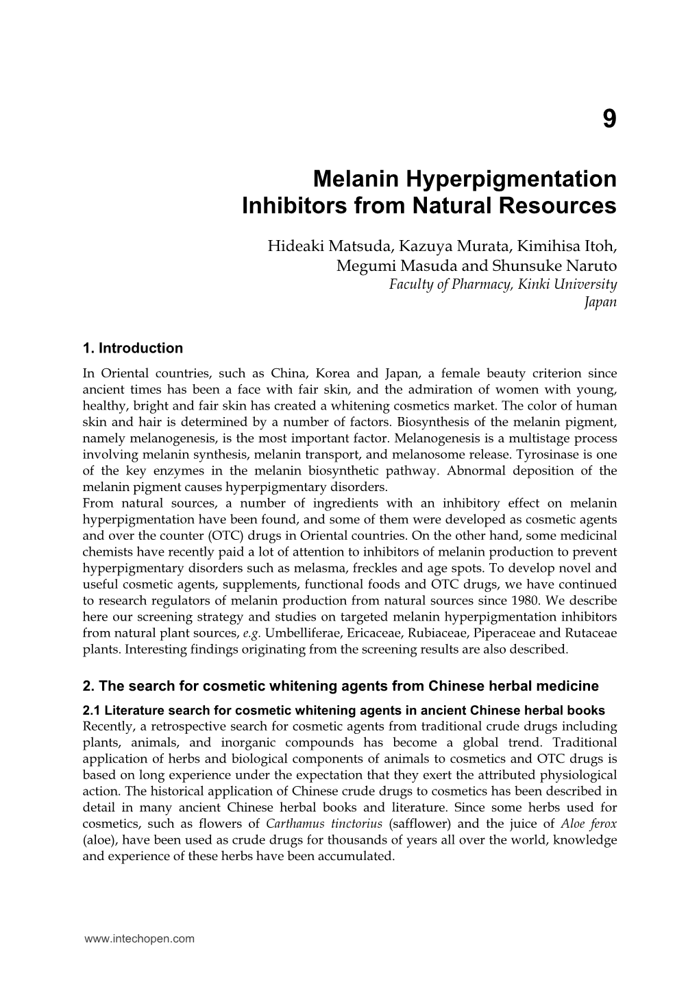 Melanin Hyperpigmentation Inhibitors from Natural Resources