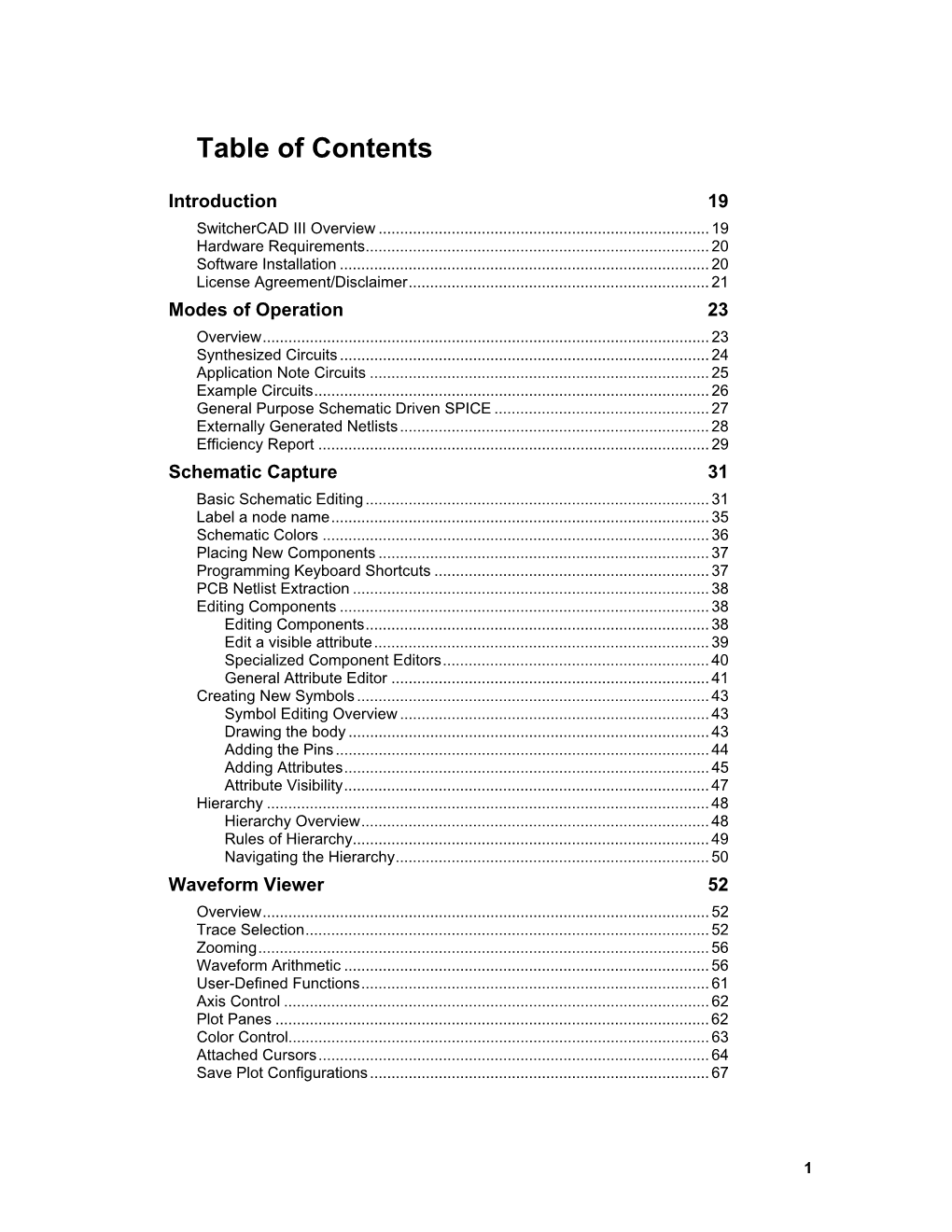 Table of Contents