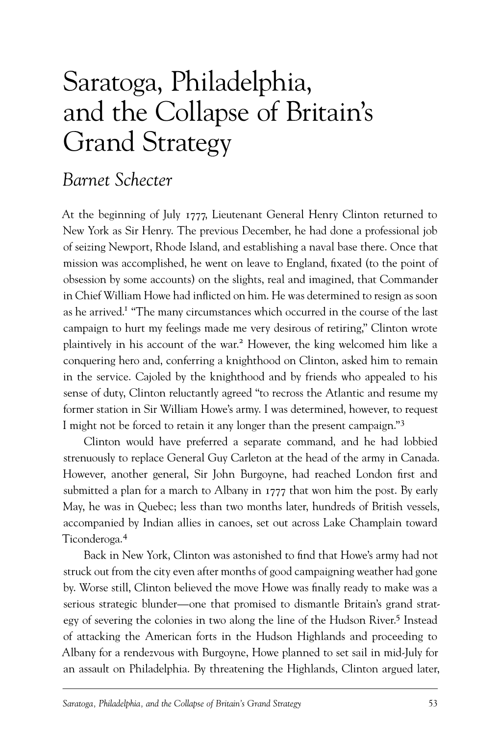 Saratoga, Philadelphia, and the Collapse of Britain's Grand Strategy