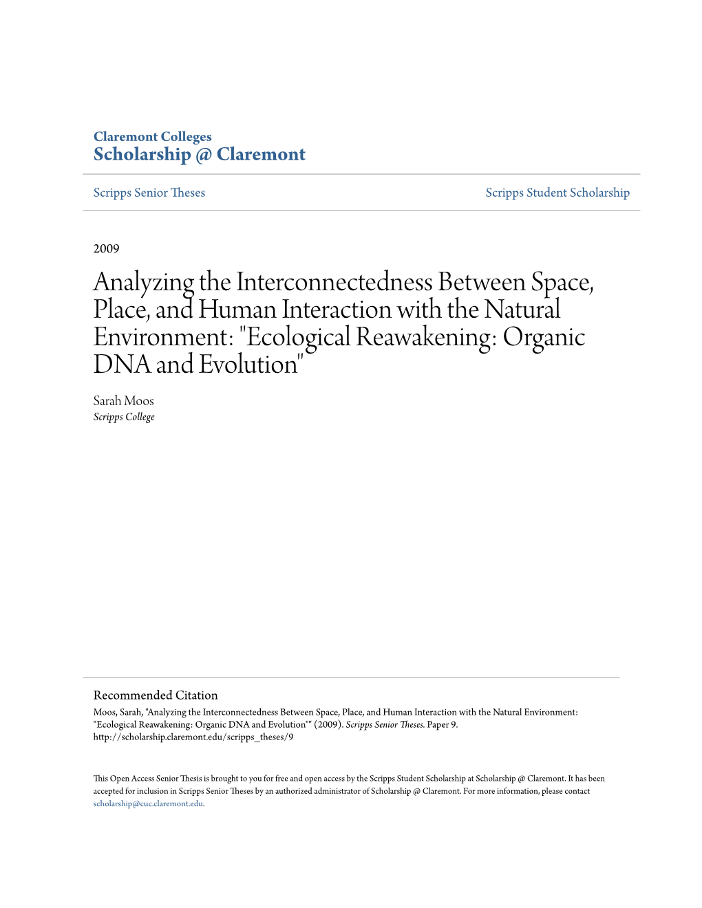 Analyzing the Interconnectedness Between Space, Place, and Human