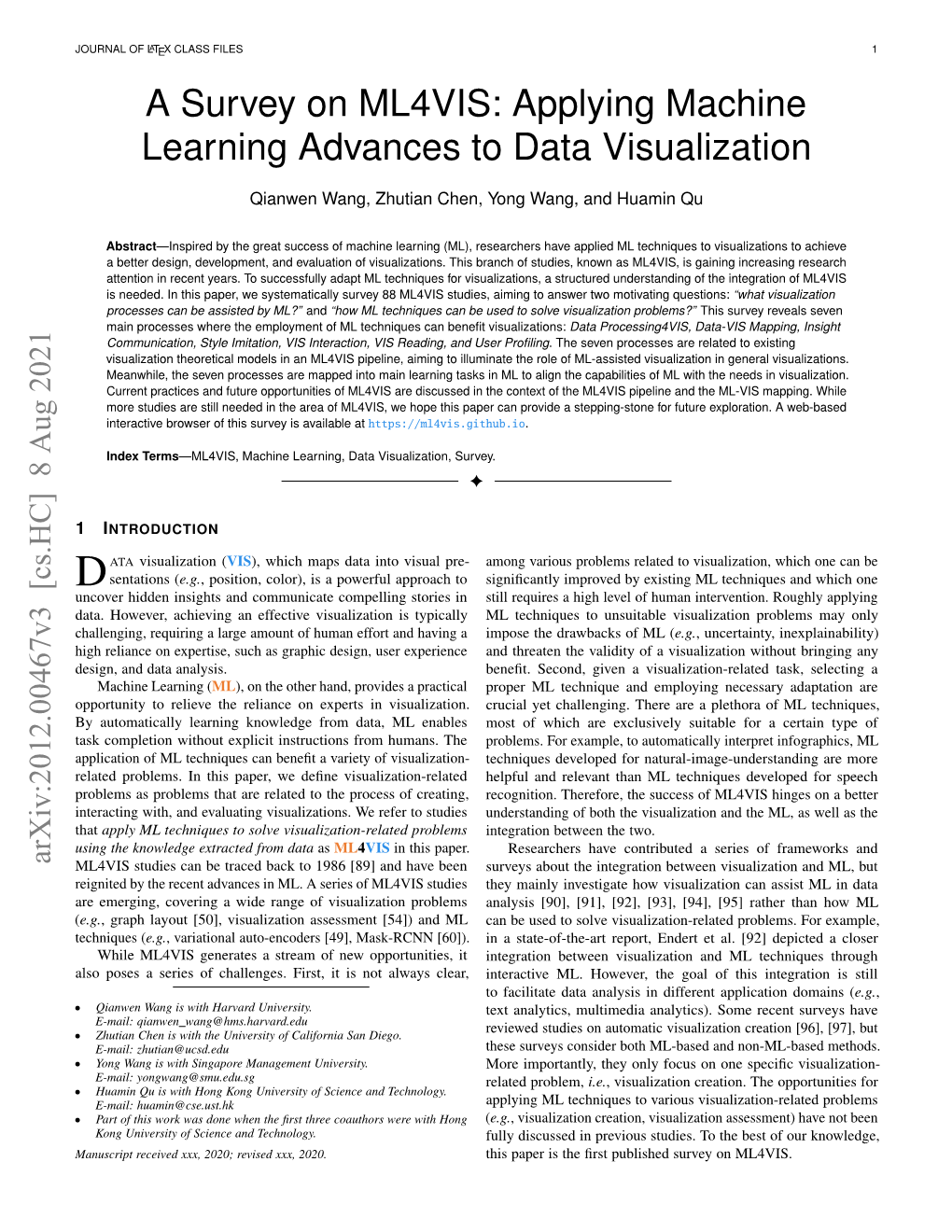 Applying Machine Learning Advances to Data Visualization
