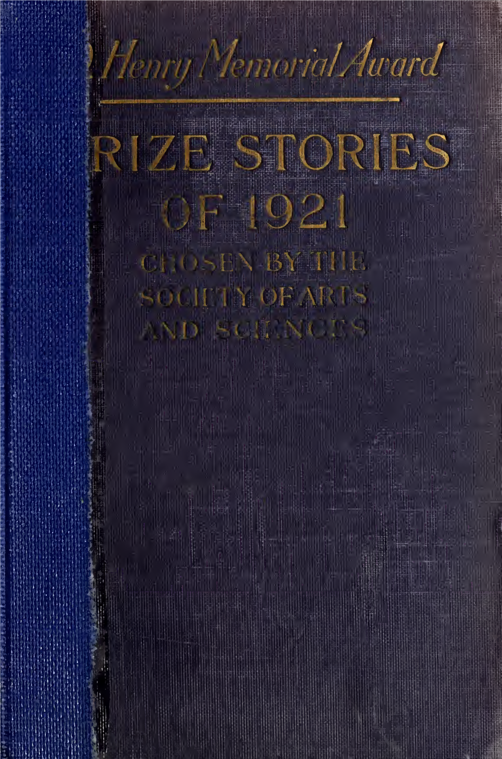 O. HENRY MEMORIAL AWARD PRIZE STORIES of 1921