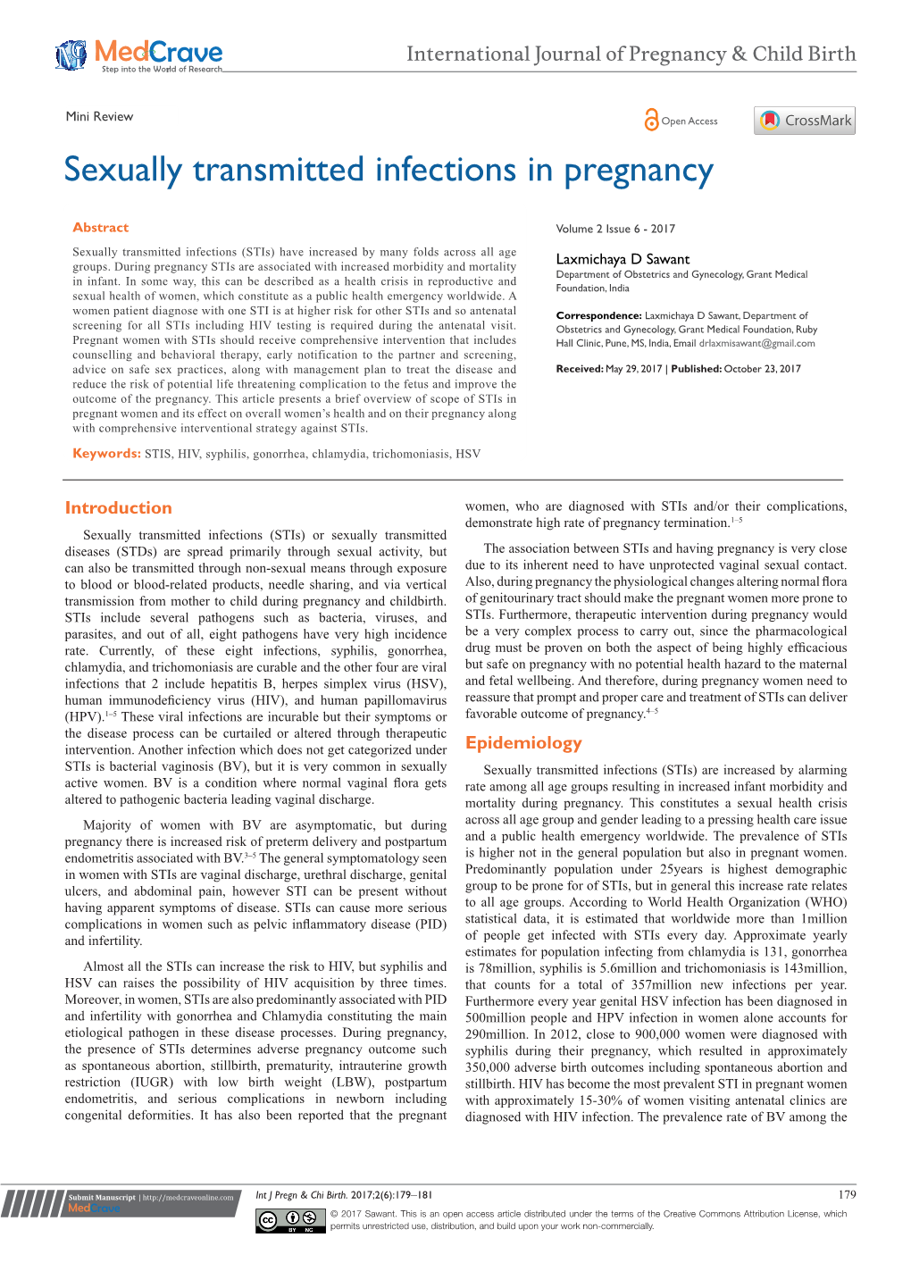 Sexually Transmitted Infections in Pregnancy