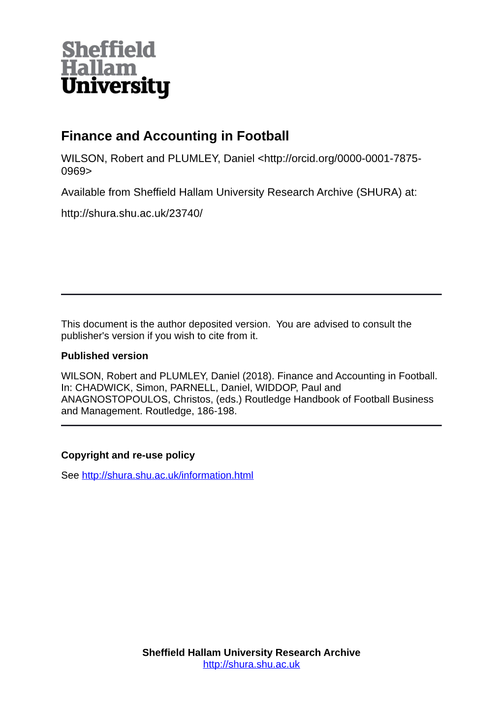 Finance and Accounting in Football