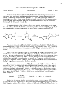 New Compositions Containing Carbon and Sulfur