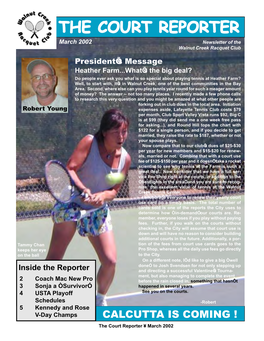 March 2002 Newsletter of the Walnut Creek Racquet Club
