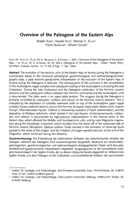 Overview of the Paleogene of the Eastern Alps