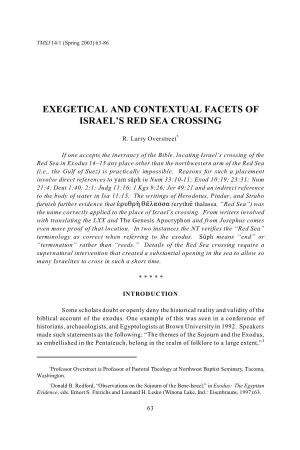Exegetical and Contextual Facets of Israel's Red Sea