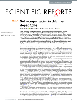 Self-Compensation in Chlorine-Doped Cdte