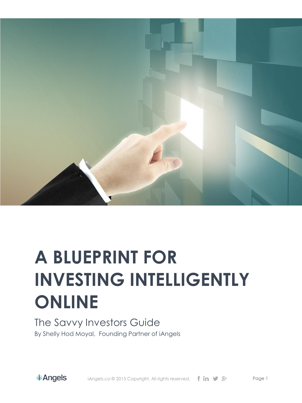 A BLUEPRINT for INVESTING INTELLIGENTLY ONLINE the Savvy Investors Guide by Shelly Hod Moyal, Founding Partner of Iangels