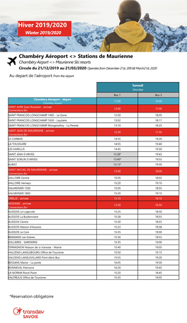 Chambéry Aéroport &lt;&gt; Stations De Maurienne