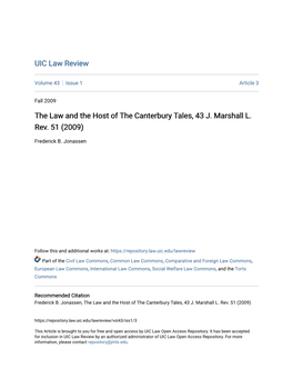 The Law and the Host of the Canterbury Tales, 43 J. Marshall L. Rev. 51 (2009)