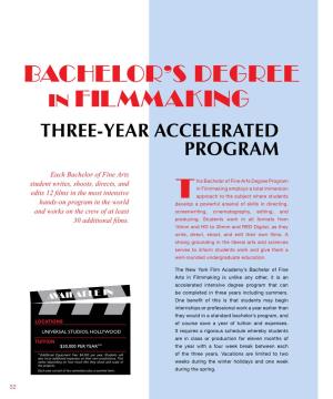 Bachelor's Degree in Filmmaking