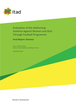 Evaluation of the Addressing Violence Against Women and Girls Through Football Programme