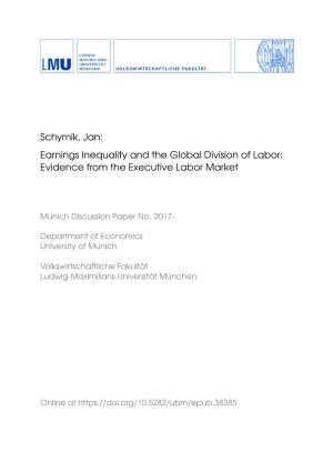 Earnings Inequality and the Global Division of Labor: Evidence from the Executive Labor Market