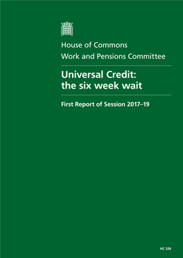 Universal Credit: the Six Week Wait