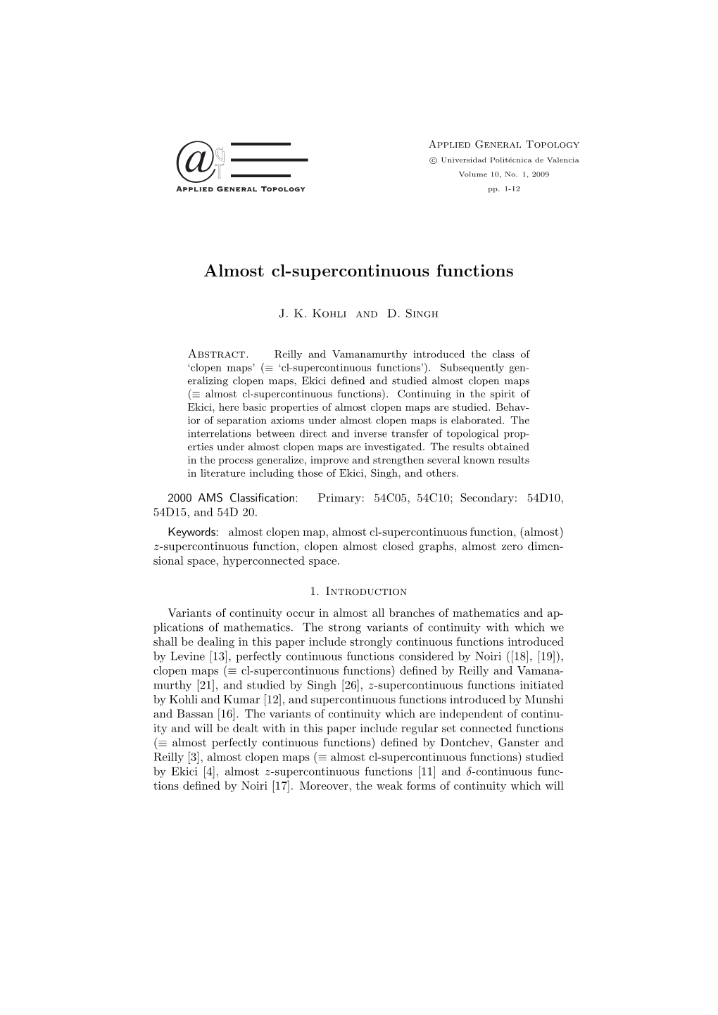 Almost Cl-Supercontinuous Functions