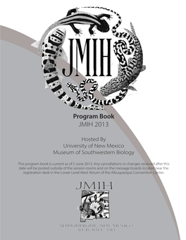Program Book JMIH 2013