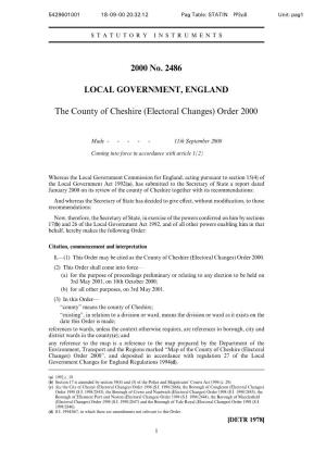 2000 No. 2486 LOCAL GOVERNMENT, ENGLAND The