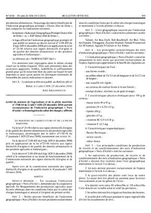 Arrete Du Ministre De !'Agriculture Et De La Peche Maritime N° 1748-14 Du 2