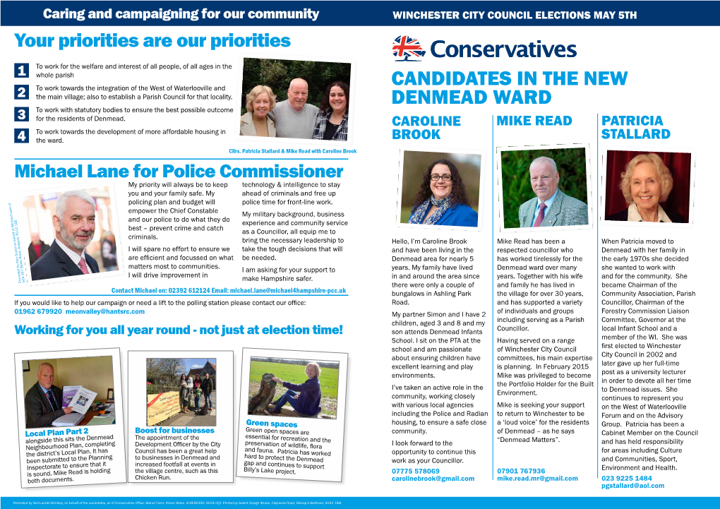 Candidates in the New Denmead Ward