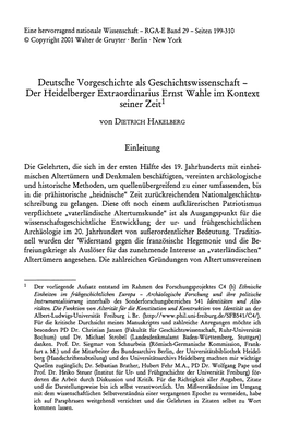 Der Heidelberger Extraordinarius Ernst Wahle Im Kontext Seiner Zeitl
