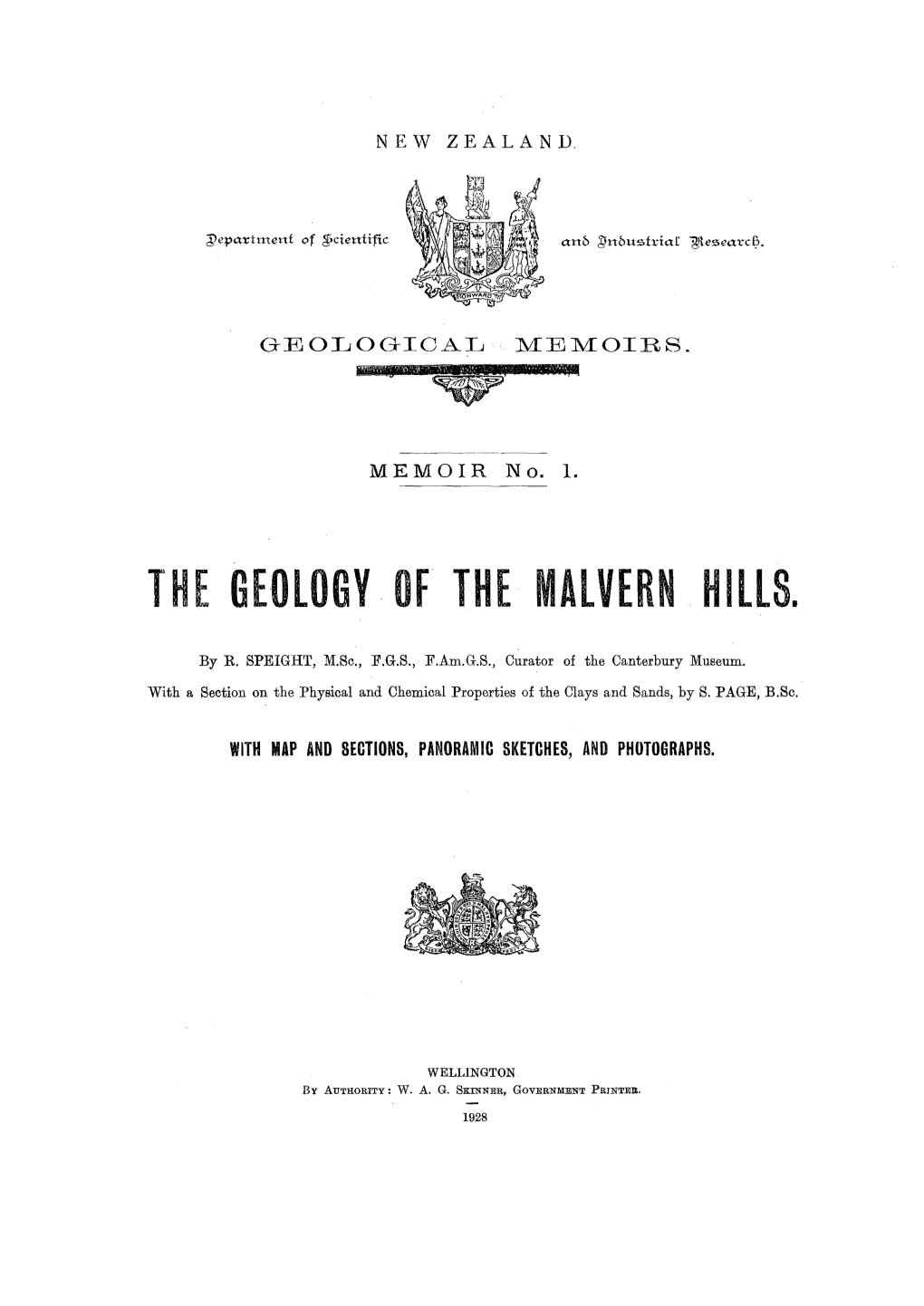 The Geology of the Malvern Hills, with Map and Sections, Panoramic