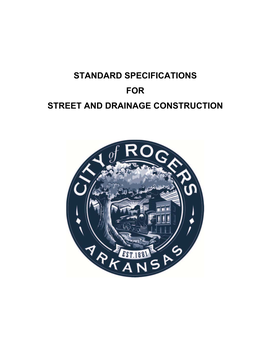 Standard Specifications for Street and Drainage Construction