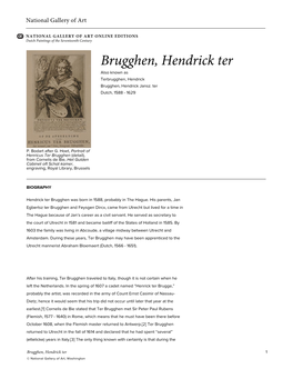 Brugghen, Hendrick Ter Also Known As Terbrugghen, Hendrick Brugghen, Hendrick Jansz