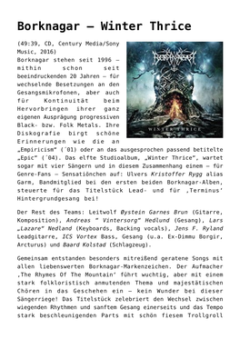 Borknagar – Winter Thrice