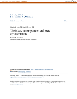 The Fallacy of Composition and Meta-Argumentation" (2013)
