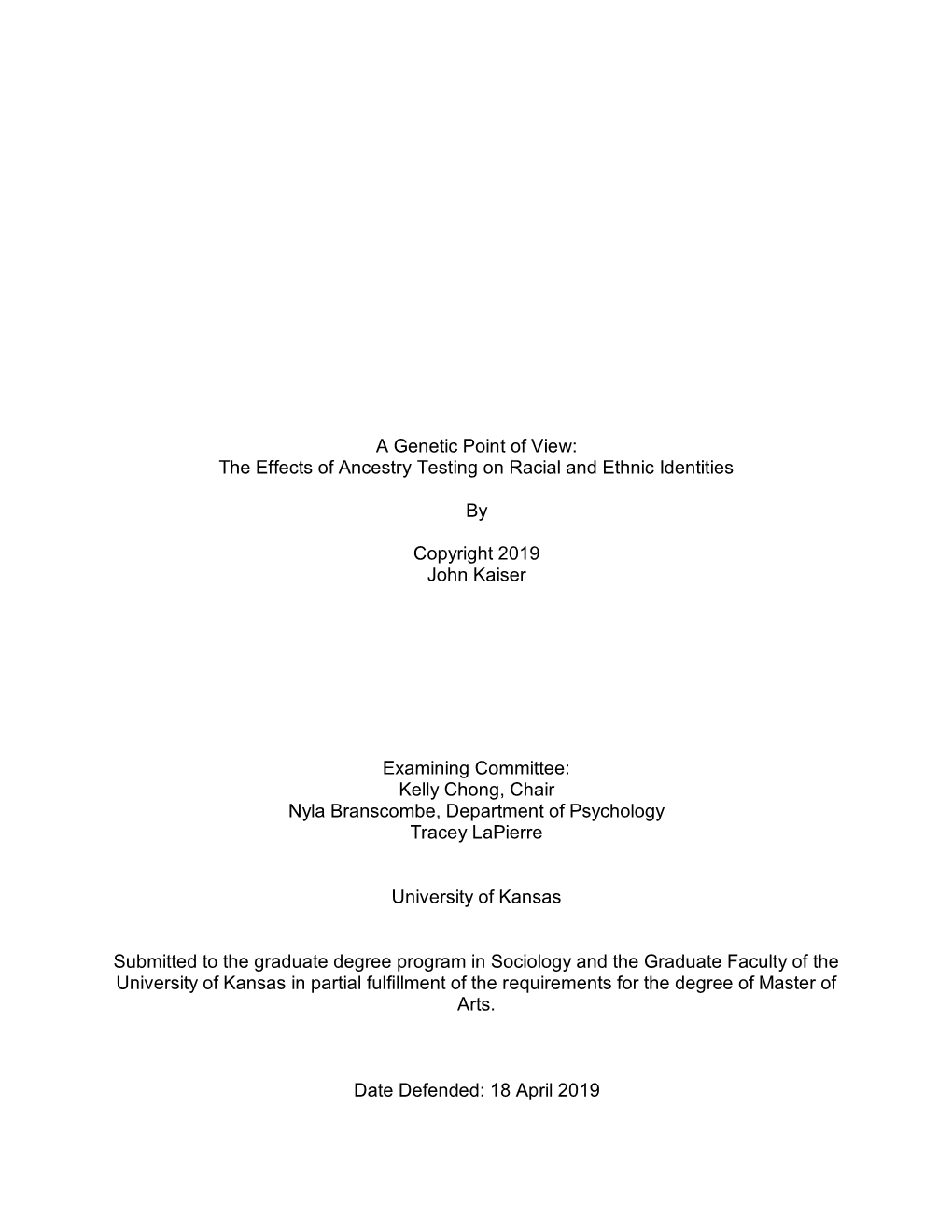 A Genetic Point of View: the Effects of Ancestry Testing on Racial and Ethnic Identities