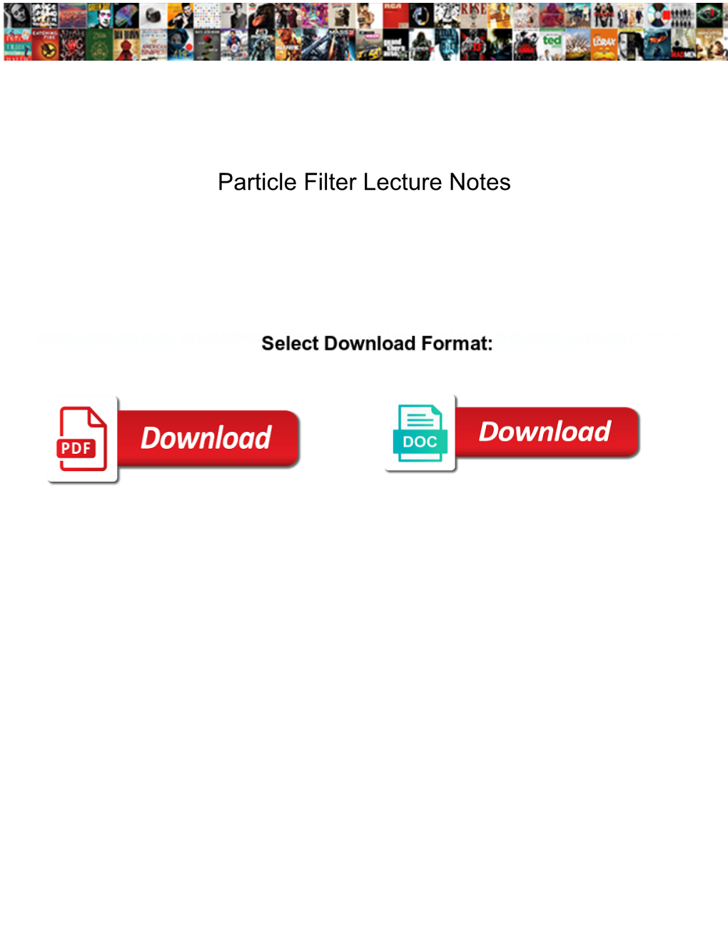 Particle Filter Lecture Notes