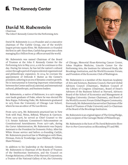 David M. Rubenstein Chairman the John F