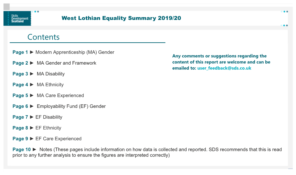 Equality Data in West Lothina in 2019