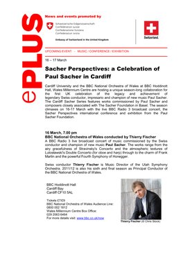 A Celebration of Paul Sacher in Cardiff
